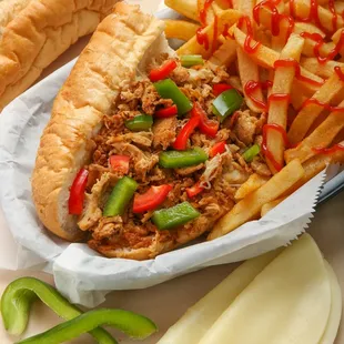 a sandwich and french fries
