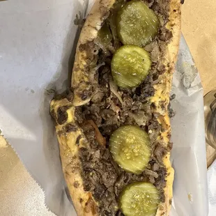12&quot; Cheesesteak w/ pickles