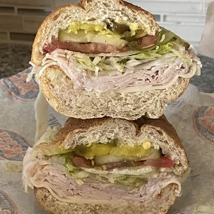 Turkey &amp; Provolone added pickles, banana peppers, jalapeños  I asked for double veg on this but they failed Delicious anyway!