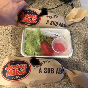 They packed sub ready for my lunch tomorrow. Thanks