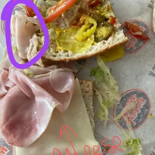 My picture showing no cheese and not bacon. Bottom are shows what see calls cheese even though it is square.