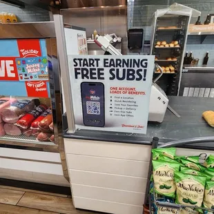 a sign for customers