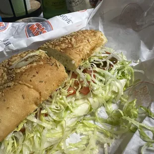 Veggie on Parmesan rosemary with Miss Vickie's smokehouse BBQ chips