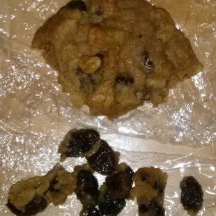 Tons of raisins!  Great if you like raisins, I hate raisins!!  But it was free so I shouldn&apos;t complain.