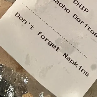 They totally forgot the napkins!  ;)
