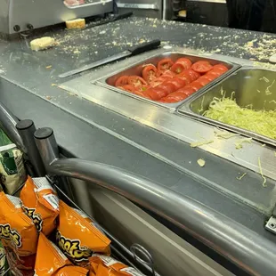 The food prep area at Jersey Mikes Centennial