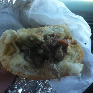 Philly cheese steak sandwich