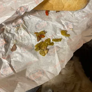 Onions and peppers. Regular size.