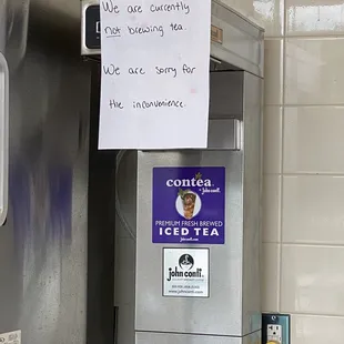 No tea currently. Boo!