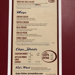 Menu side 2
