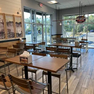 The seating area.
