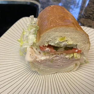 My half of #7 Turkey &amp; cheese - taste great