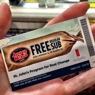 Free Sub with Donation? Sold!