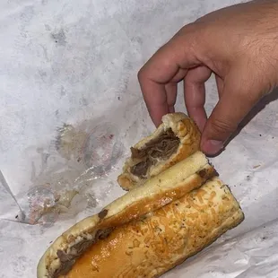 #17 Mike's Famous Philly   "Hella bursting with flavor. Try Jersey Mike's today that bread be crazy "