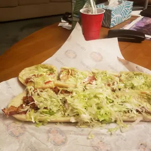 Ordered double bacon on two giant blt and I got hardly any bacon.