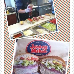 2/16/13: Condiments and Ham/Roast Beef/Salami &amp; Swiss on Wheat Sub