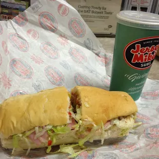 Super sub, Mike's Way, with banana peppers added. Among the best sandwiches I've ever eaten.