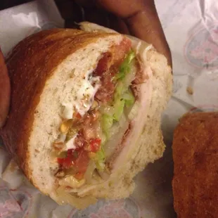 Club Supreme - Roast beef, turkey, swiss, bacon, mayo, onions, lettuce tomatoes, vinegar oil,cherry pepper relish