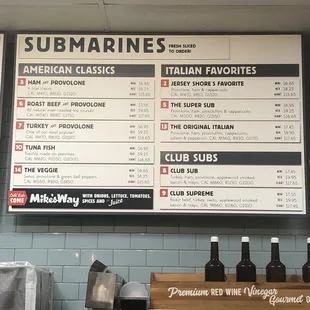 Submarine cold sandwiches.