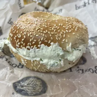 Sesame Bagel with Scallion Cream Cheese