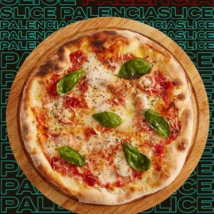 a pizza on a wooden board