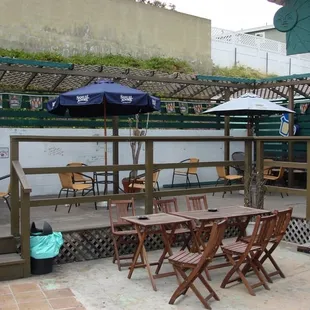 tables and umbrellas