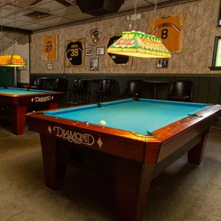 two pool tables
