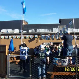 We Raise  the 12th Man Flag before every Seahawks Game Starts