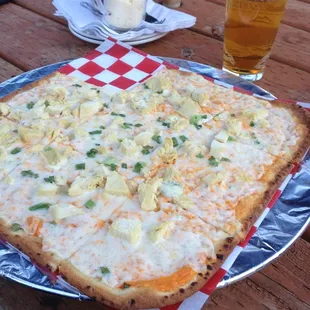 Buffalo chicken pizza and angry balls!