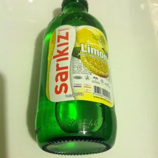 a bottle of lime soda