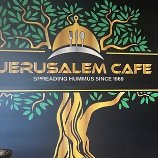  a sign for jerusalem cafe