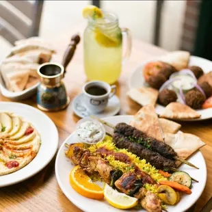 a variety of food on a table