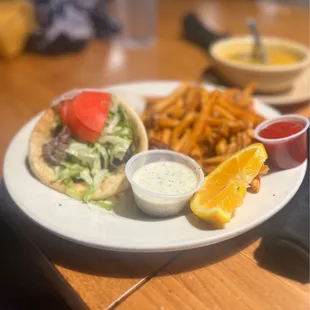 a plate of food on a table
