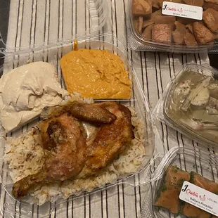 Lemon garlic chicken with lots of humus. Get the pita chips every time. :)