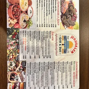 Front of menu