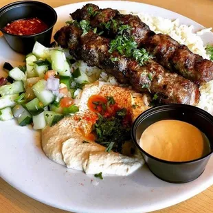 our beef Kabob Plate