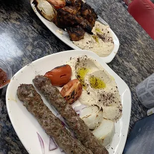 Beef seekh kabob plate