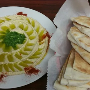 Hummus and fresh pita