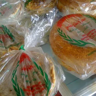 fresh pita, zatar, and another great bread.