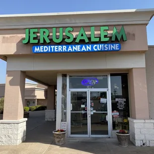 the front of the restaurant