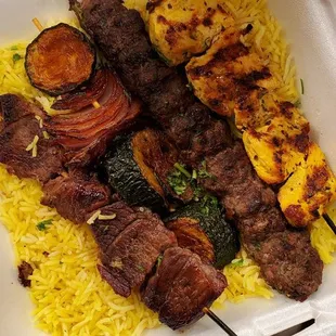 Mixed grill kabob