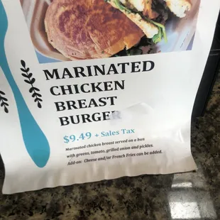 Chicken Breast Burger