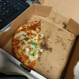 Cashew Chicken personal pizza, delicious!