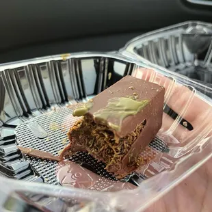 Dubai chocolate. Crunchy inside and smooth chocolate outside. 10/10.