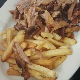 Shawarma plate with fries on the side