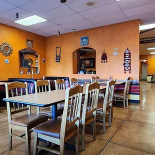 Pleasant interior, retained from previous owners.