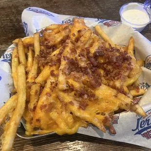 Loaded cheese and bacon fries