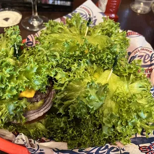 Burgers with a lettuce "wrap" very nice attempt