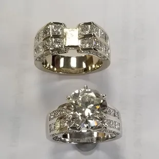 Went in to look at new band and compare. New band (in back) without being polished took pictures to compare size of band.