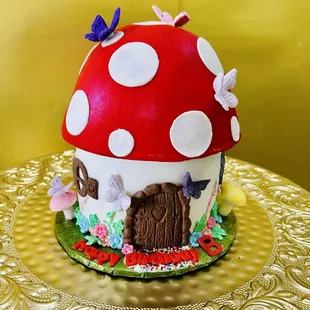 Mushroom themed cake